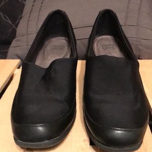 Black wedge work shoes